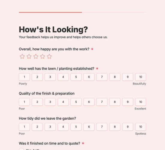 Turfing & Planting Feedback Form
