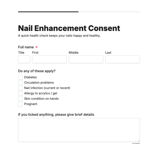 Nail Enhancement Consent Form