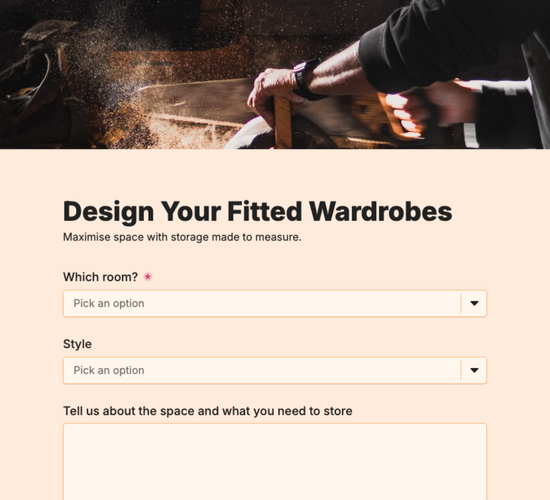 Fitted Wardrobe Consultation Form