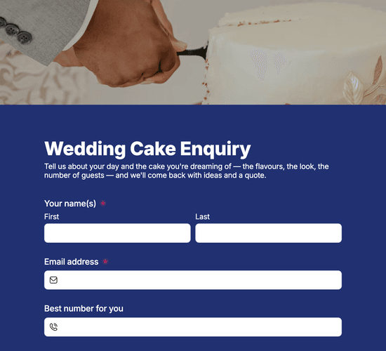 Wedding Cake Enquiry Form