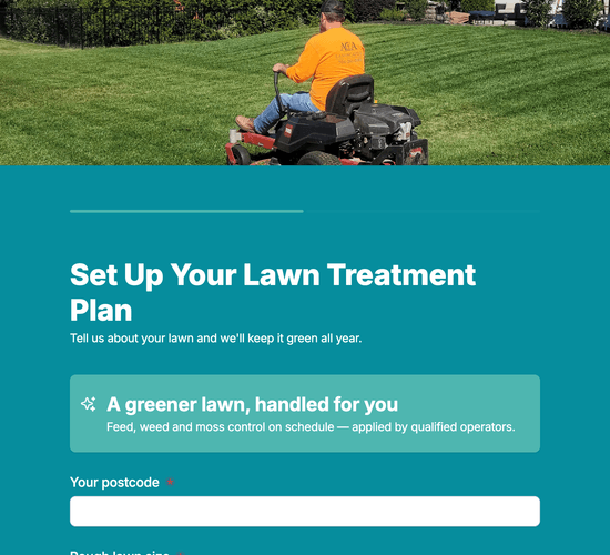 Lawn Treatment Plan Sign-Up Form