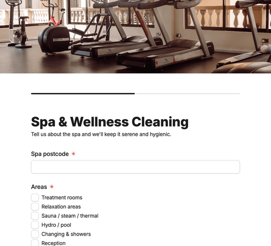 Spa & Wellness Area Cleaning Enquiry Form