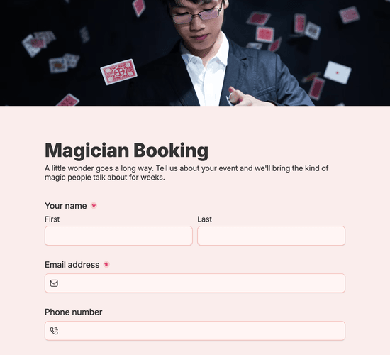 Magician Booking Form