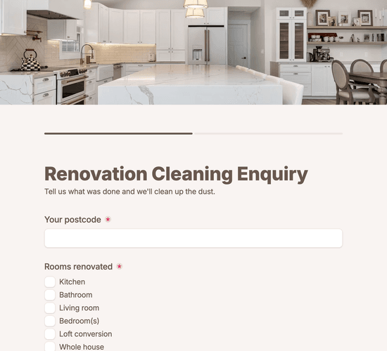 Renovation & Refurb Cleaning Enquiry Form