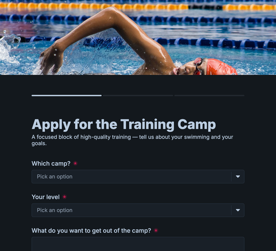 Elite Squad Training Camp Application Form