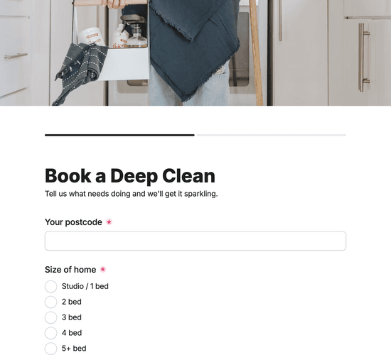 One-Off Deep Clean Booking Form
