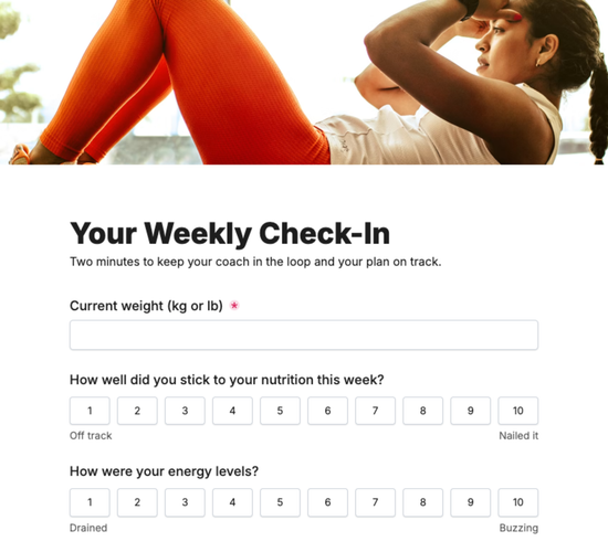 Weekly Coaching Check-In Form