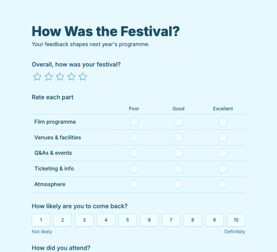 Post-Festival Feedback Survey Form