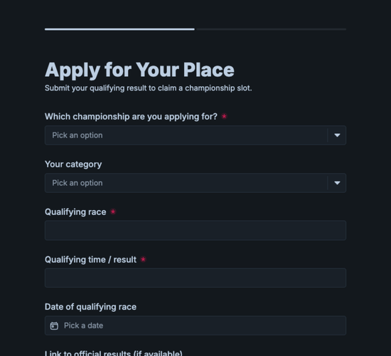Elite & Age-Group Championship Qualification Form