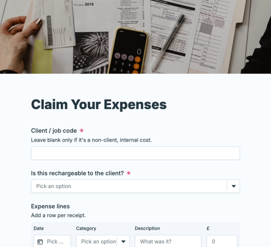 Client-Rechargeable Expense Claim Form