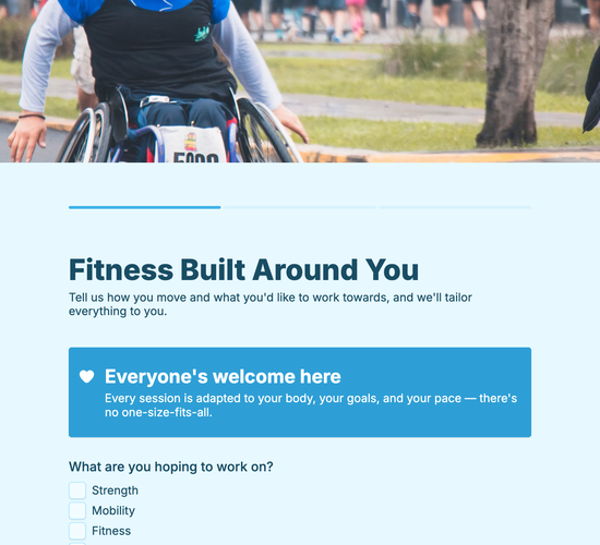 Adaptive & Inclusive Fitness Intake Form