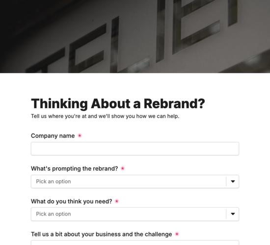 Rebrand Inquiry Form