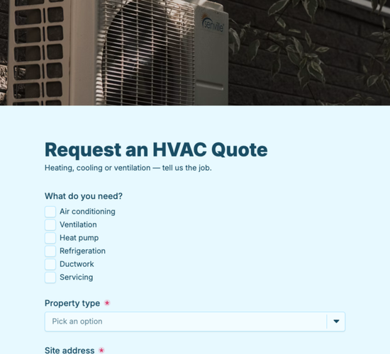 HVAC Quote Request Form