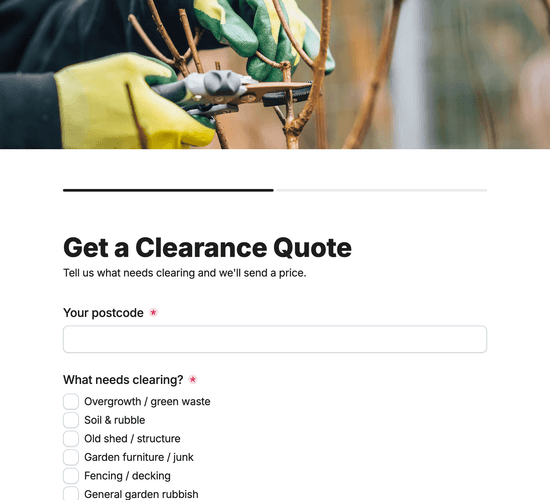 Garden Clearance Quote Request Form