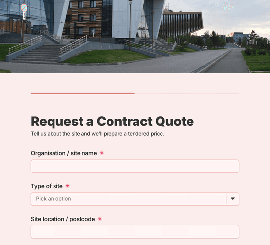 Grounds Maintenance Contract Quote Form