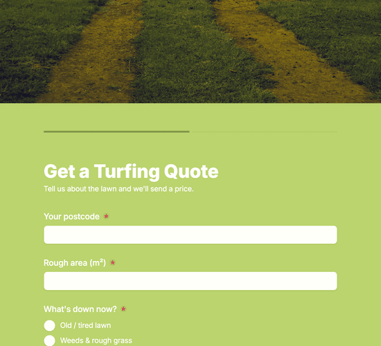 Turfing Quote Request Form