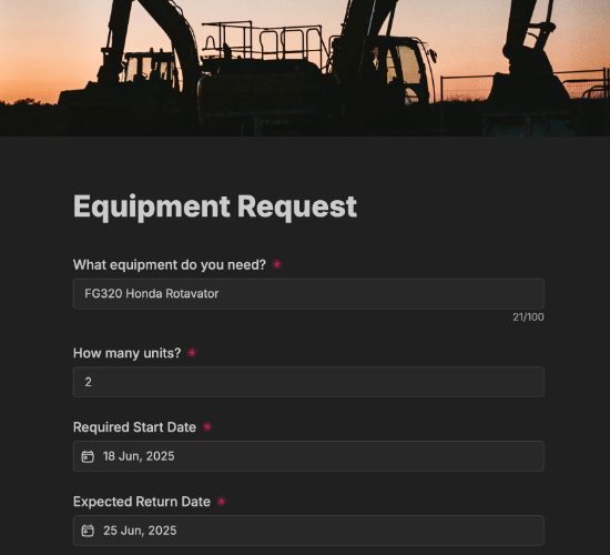 Equipment Request Form