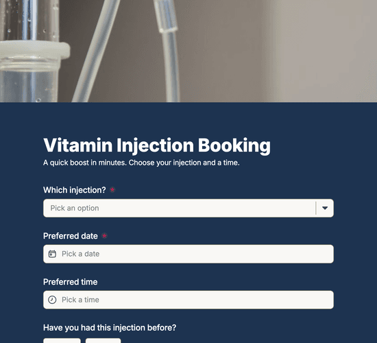 Vitamin Injection Booking Form
