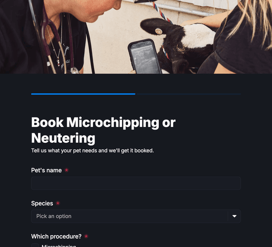Microchipping & Neutering Booking Form