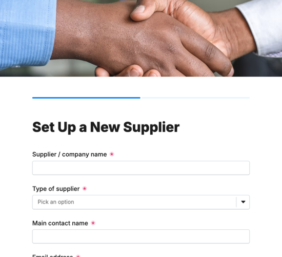 New Supplier & Vendor Setup Form