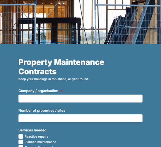 Building Maintenance Contract Inquiry Form