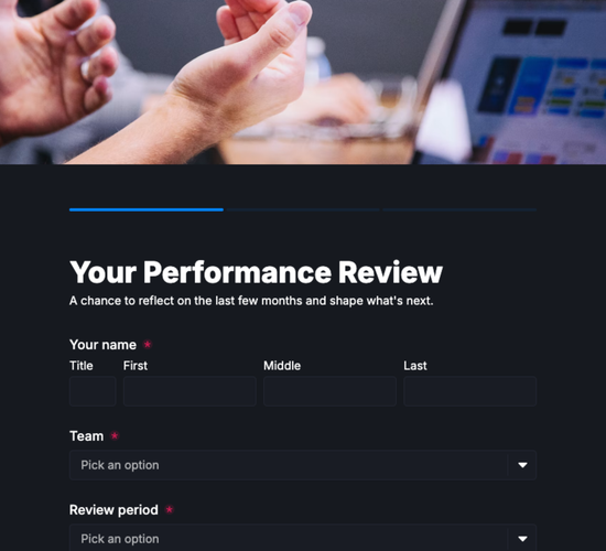 Performance Review & Appraisal Form