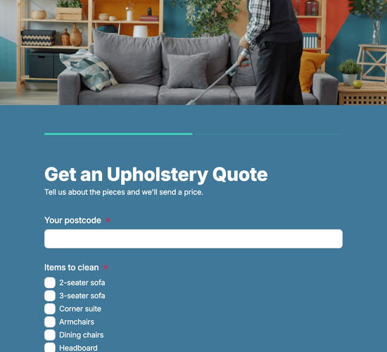 Upholstery Cleaning Quote Request Form