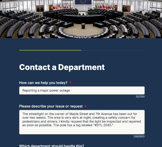 Government Contact Request Form