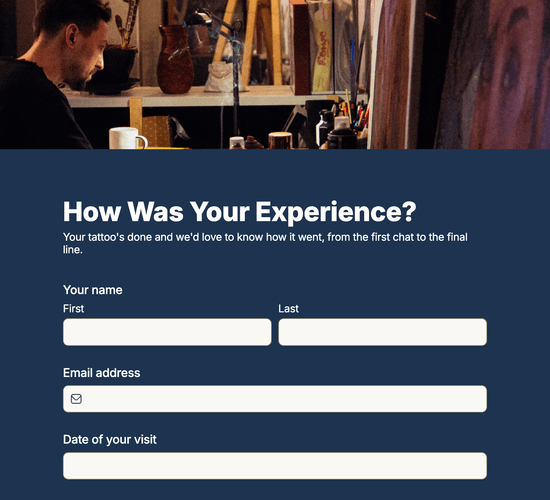 Tattoo Studio Feedback Form