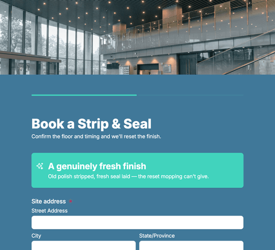Strip & Seal Booking Form