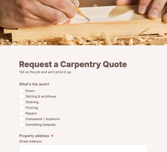 Carpentry Quote Request Form