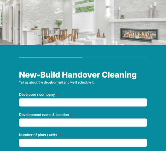 New-Build Handover Cleaning Form