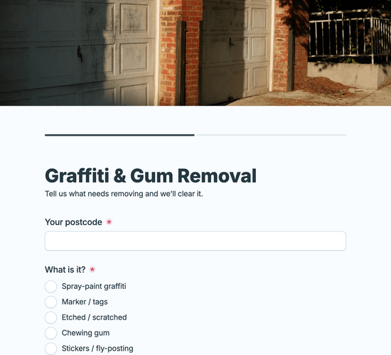Graffiti & Gum Removal Enquiry Form