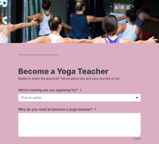 Yoga Teacher Training Application Form