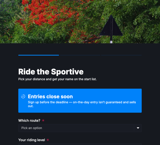 Sportive & Gran Fondo Registration Form