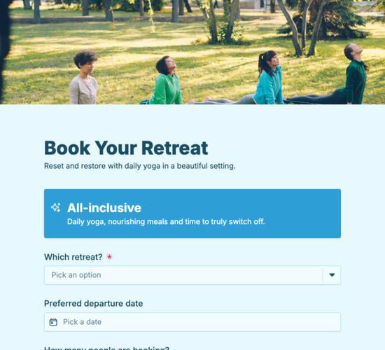 Yoga Retreat Booking Form