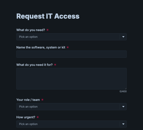 IT & Software Access Request Form