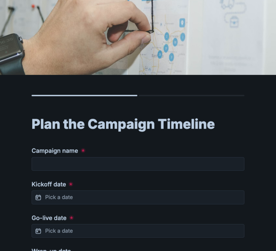 Campaign Timeline & Milestone Plan Form