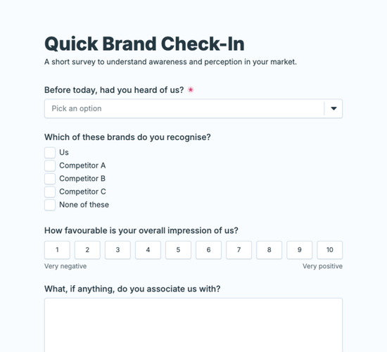Brand Tracking Survey Form