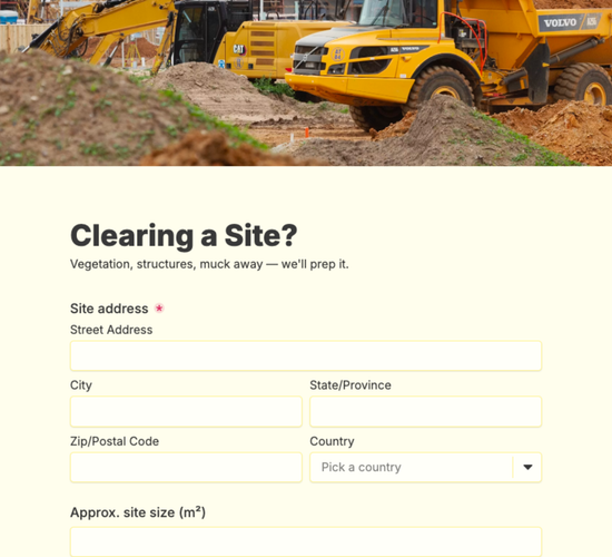Site Clearance Inquiry Form