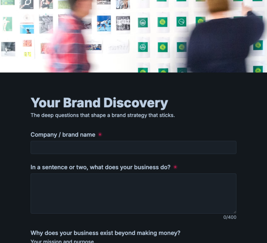 Brand Strategy Discovery Questionnaire Form