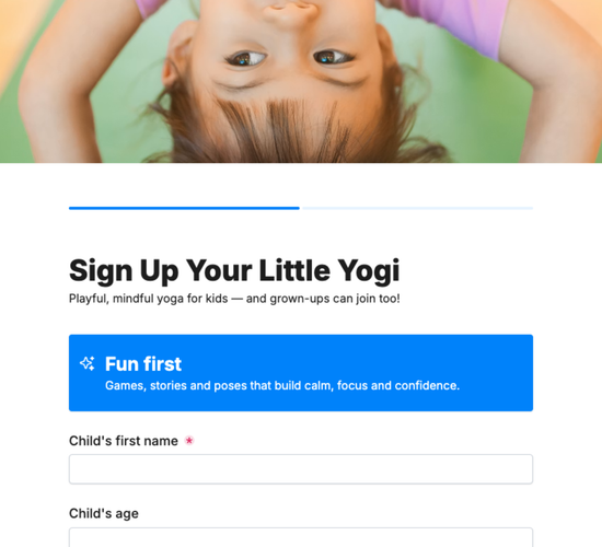Kids & Family Yoga Enrollment Form
