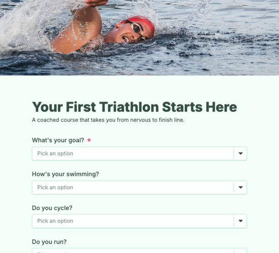 Novice First-Timer Triathlon Course Form