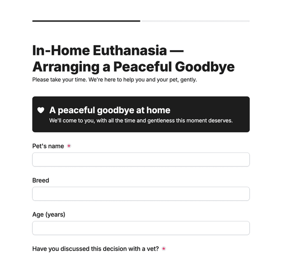 In-Home Euthanasia Enquiry & Consent Form
