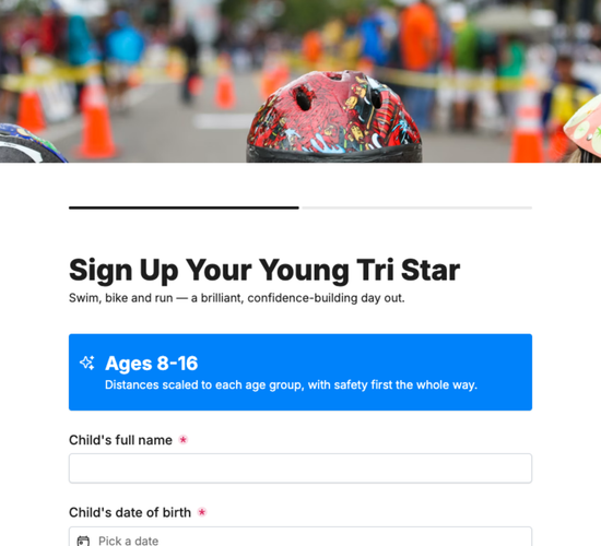 Junior & Youth Triathlon Registration Form