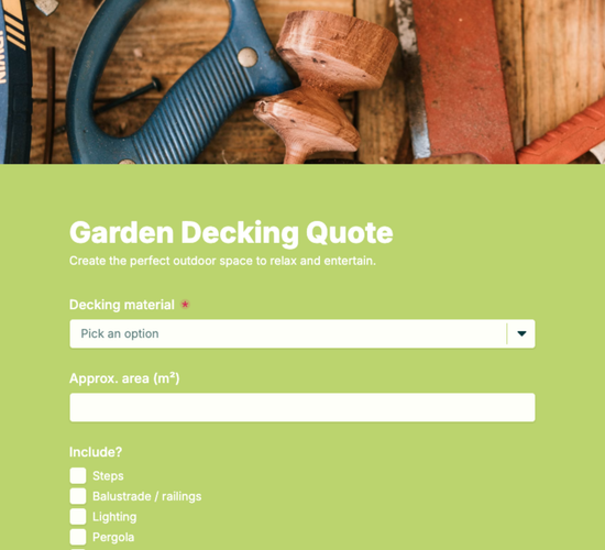 Decking Installation Quote Form
