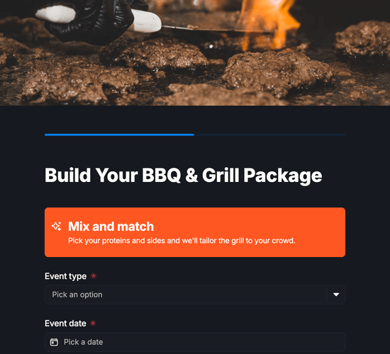BBQ & Grill Package Builder Form