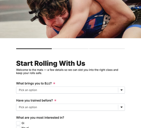 Brazilian Jiu-Jitsu (BJJ) New Student Intake Form