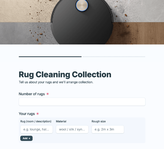 Rug Cleaning Collection & Return Form