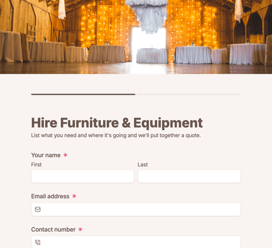 Furniture & Equipment Hire Form
